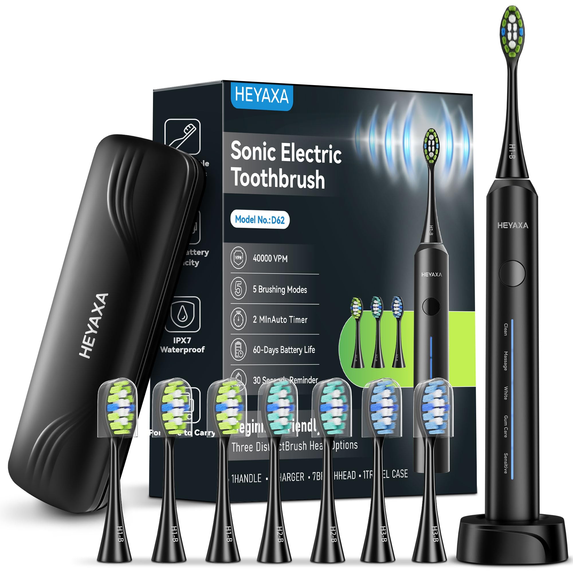 Amazon.com: Sonic Electric Toothbrush with 40000VPM Cleaning Power